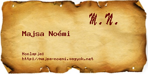 Majsa Noémi névjegykártya
